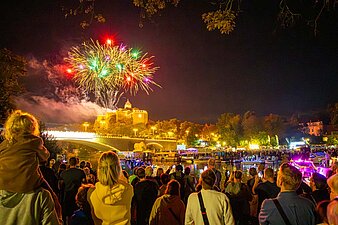Höhenfeuerwerk über der Burg Giebichenstein