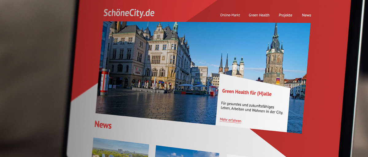 Bildschirm mit Präsenz Schöne City
