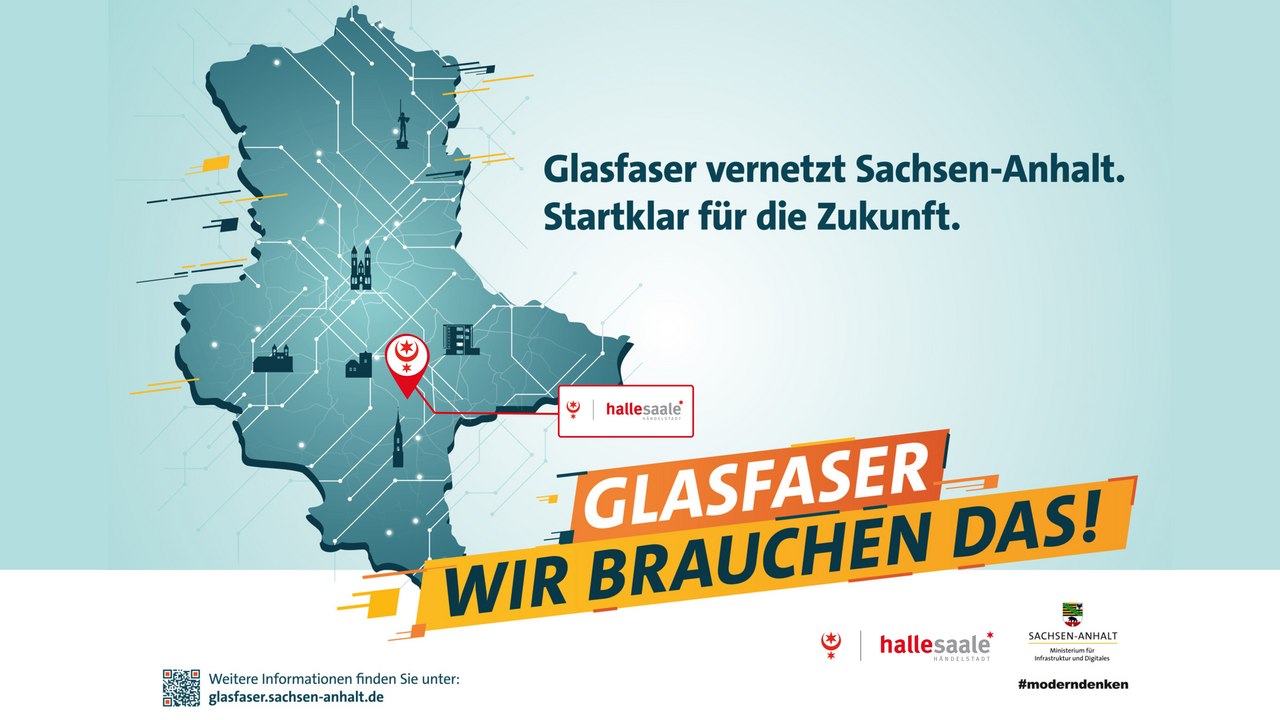 Kartendarstellung des Glasfaserausbaus in Sachsen-Anhalt