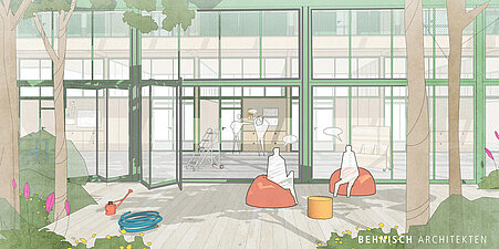 Campus Neustadt - Visualisierung Außen und innen