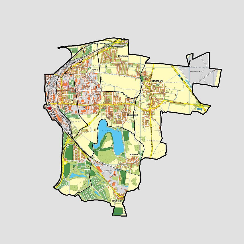 Stadtgrundkarte Hallescher Osten