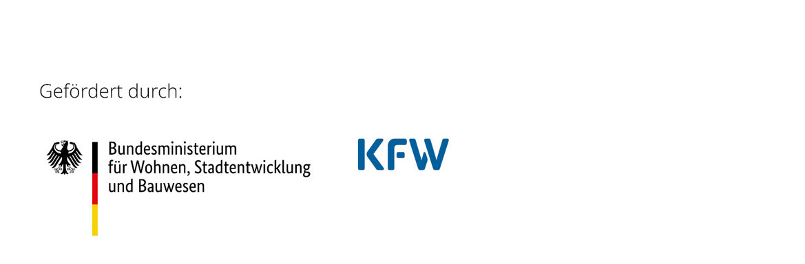Logo Bundesministerium für Wohnen, Stadtentwicklung und Bauwesen und KFW