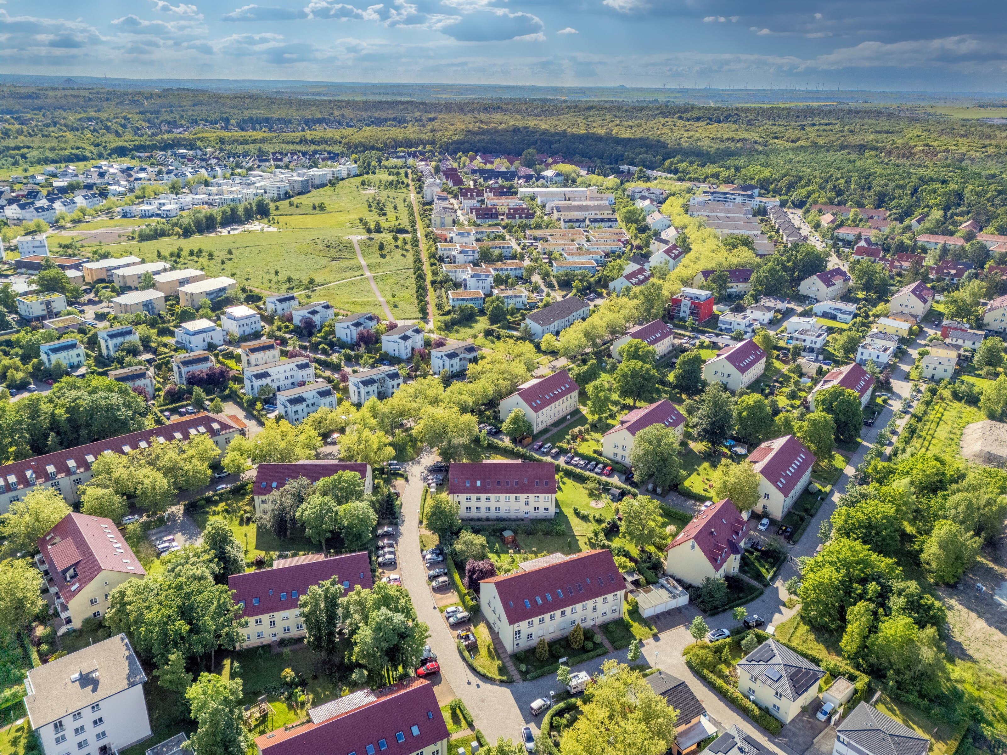 Dieses Bild zeigt eine Luftbildaufnahme von dem Stadtteil Heide Süd.