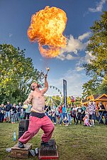 Feuerspucker auf dem Mittelaltermarkt
