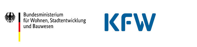 Logo Bundesministerium für Wohnen, Stadtentwicklung und Bauwesen und KFW