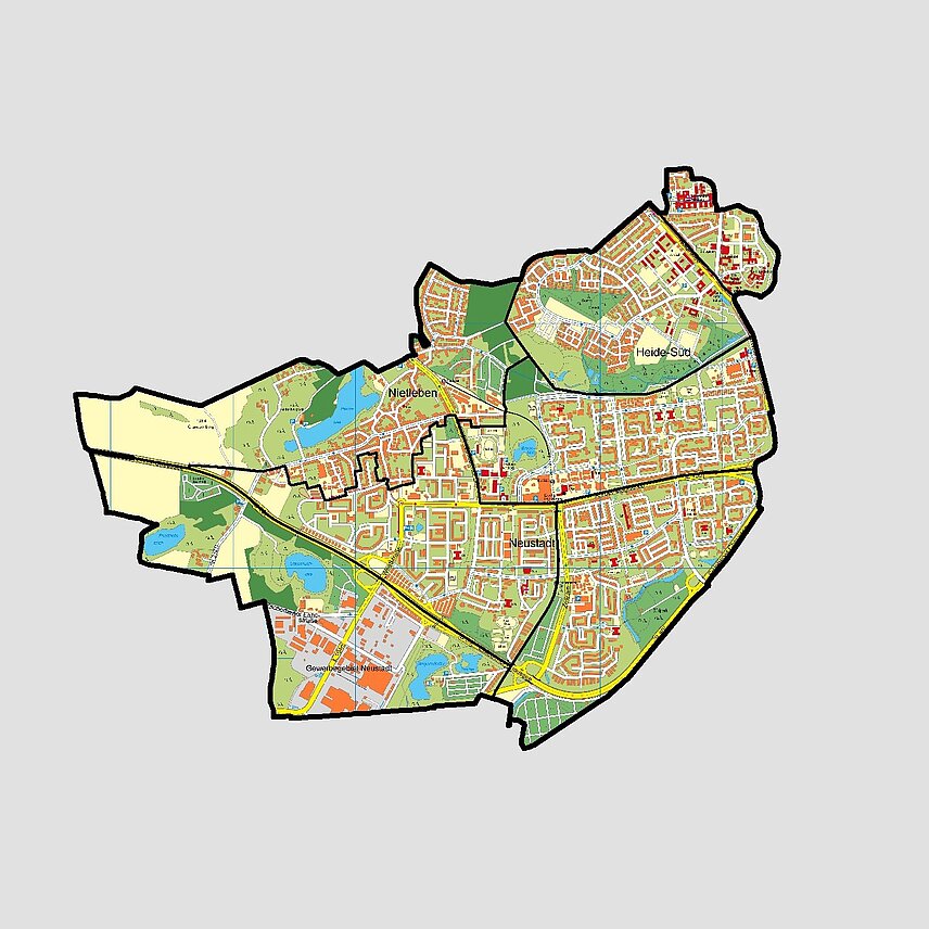 Stadtgrundkarte Hallescher Westen