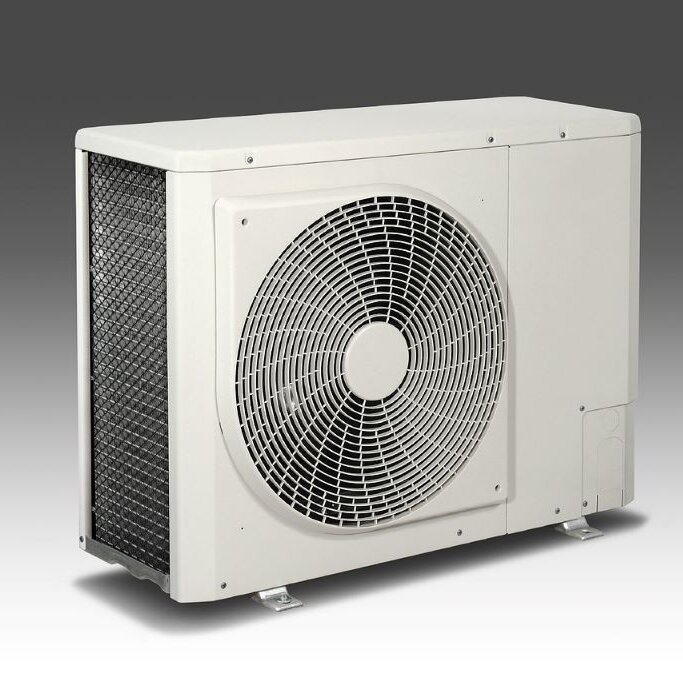 weißes viereckiges Gerät mit Ventilator