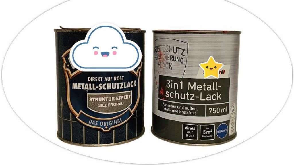 zwei Dosen mit grau-grünen Etiketten